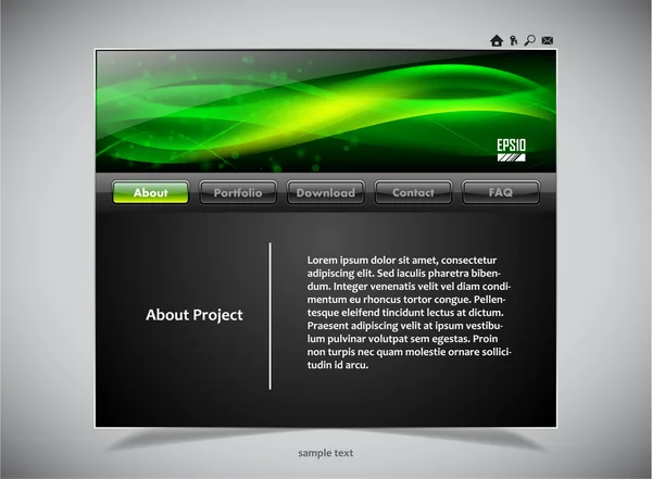 siyah ve yeşil renkleri web sitesi şablonu