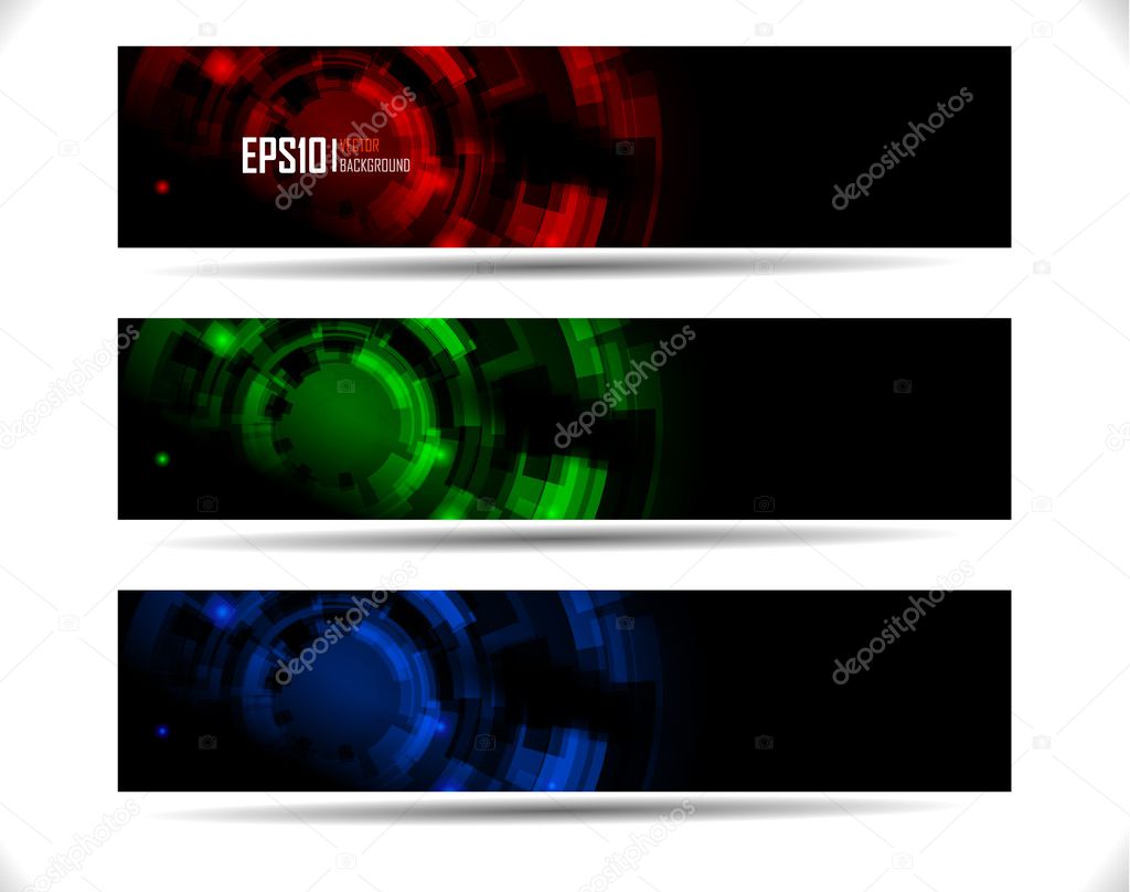 Abstract glowing banners