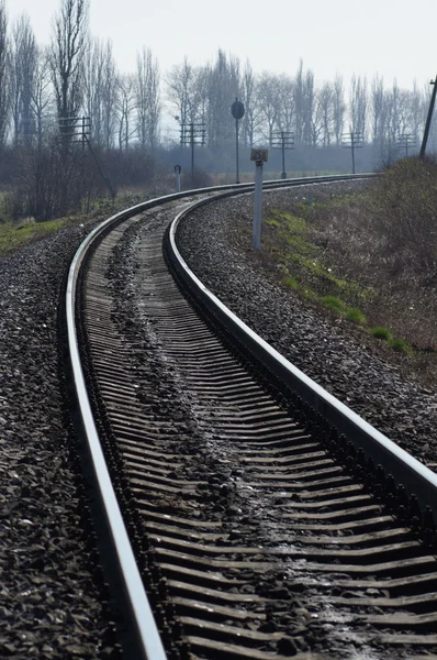 Turn of railway ways — Stock Photo, Image