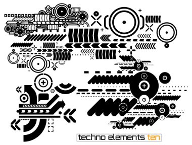 Techno elements TEN clipart