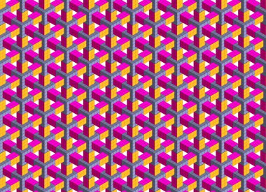 Seamless geometrical abstract 3D pattern clipart