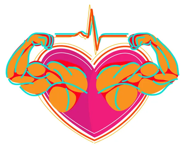 Erős szív — Stock Vector