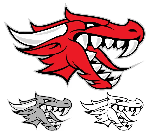 Tête de dragon rouge — Image vectorielle