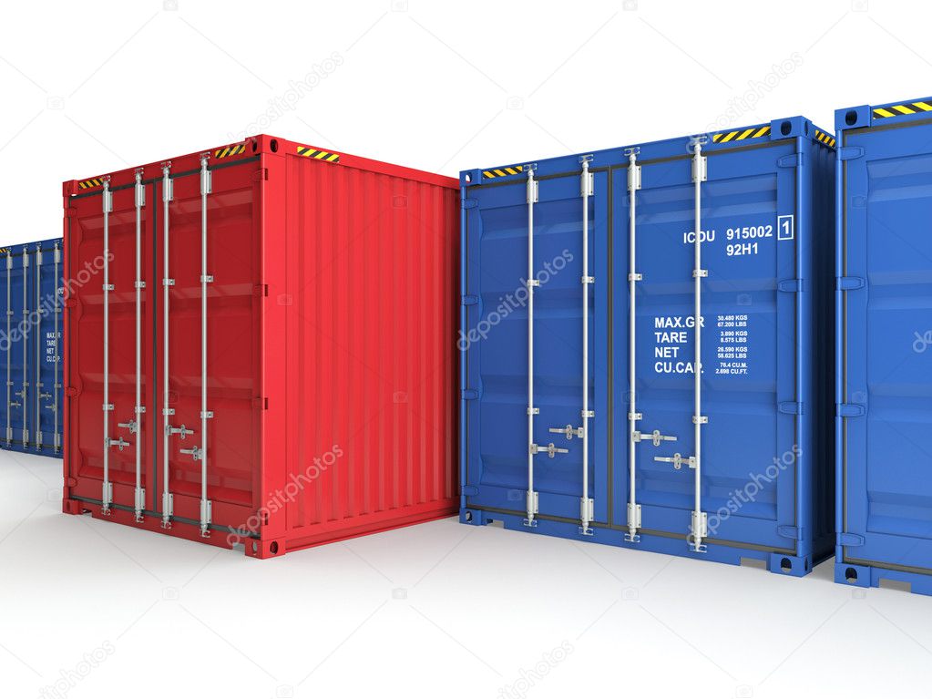 Red freight container