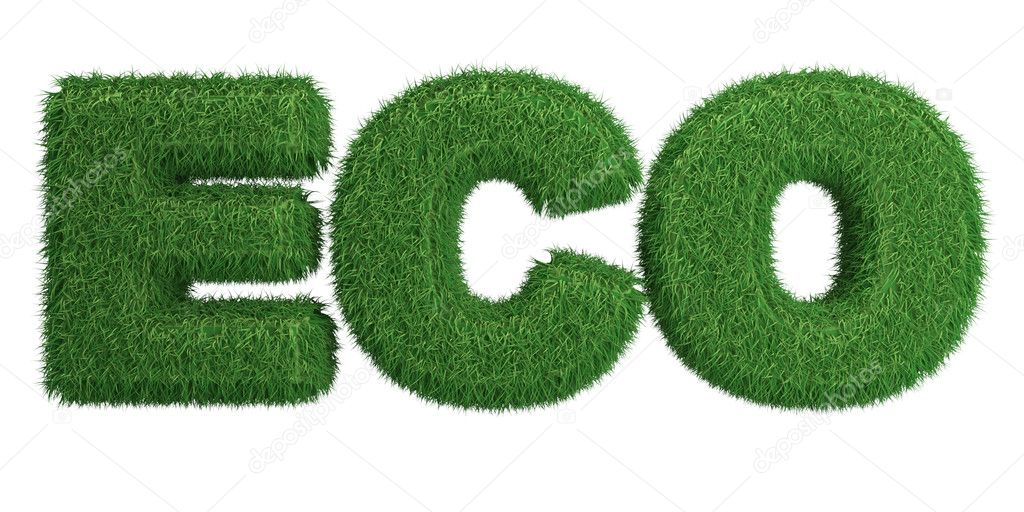 Word Eco made of grass