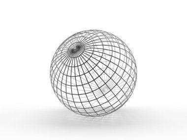 Sphere. Thin wireframe clipart