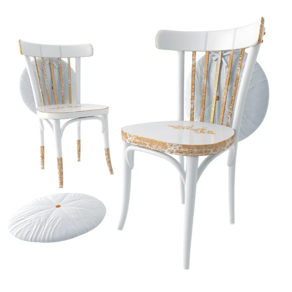 Белый деревянный стул — стоковое фото