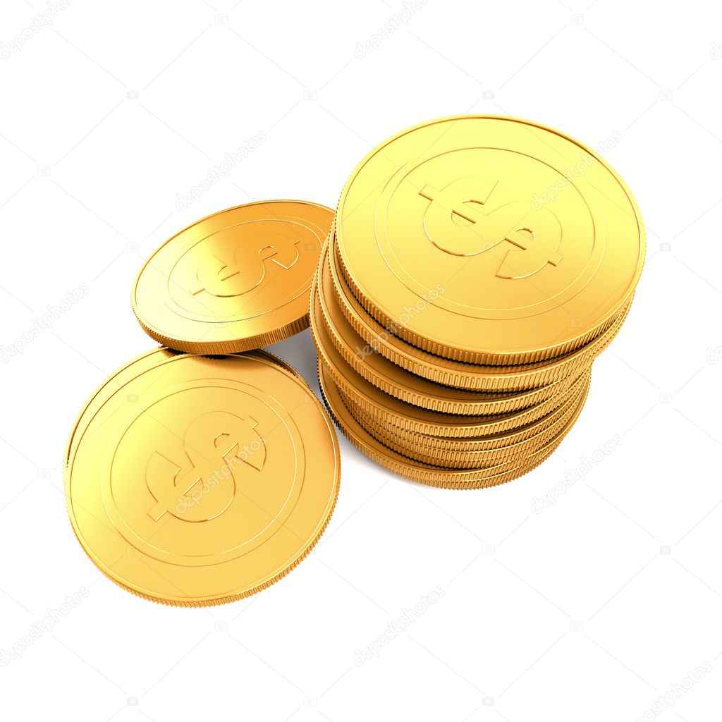 Pile of golden coins