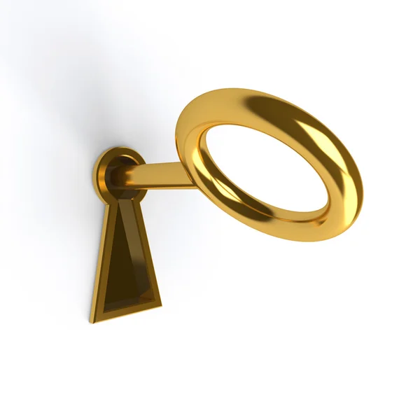 Key in keyhole — Stock Photo, Image