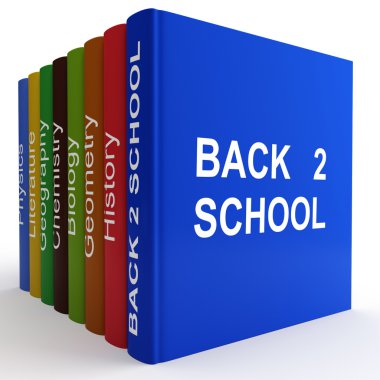 Coloured textbooks clipart