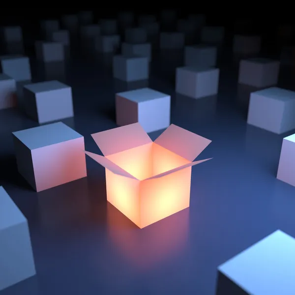Unique luminous box — Stock Photo, Image