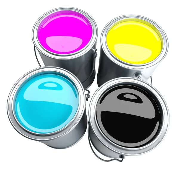 stock image CMYK paint can