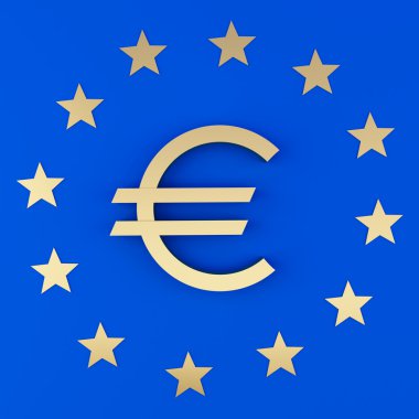 Euro simgesi ve yıldızlar