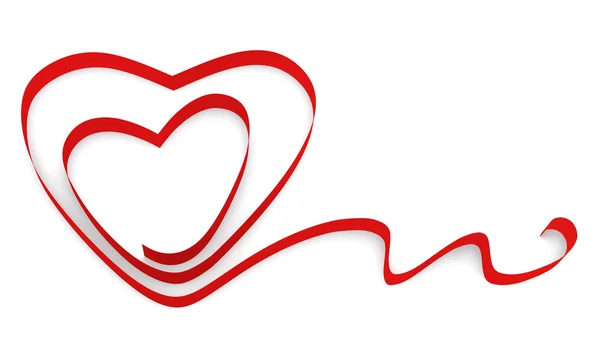 Wstążka skręcone w kształcie dwóch serc — Zdjęcie stockowe