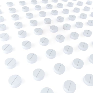 beyaz arkaplanda haplar