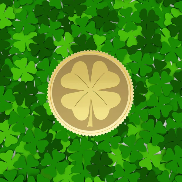 Hintergrund aus grünen Blättern mit Münze — Stockfoto