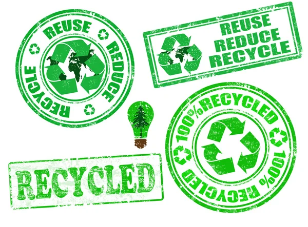 Série de timbres recyclés — Image vectorielle