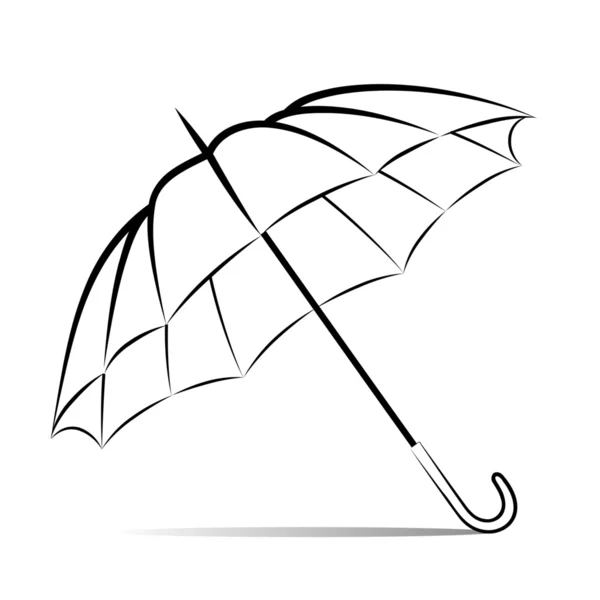 Ritning paraply på vit bakgrund. vektor illustration — Stock vektor