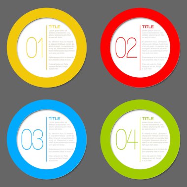 One two three four - vector progress icons clipart