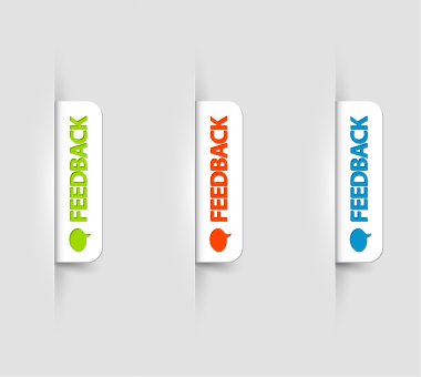 Vector white feedback Labels, Tags on the (web) page clipart