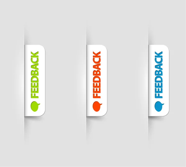 Vector white feedback Labels, Tags on the (web) page — Stock Vector