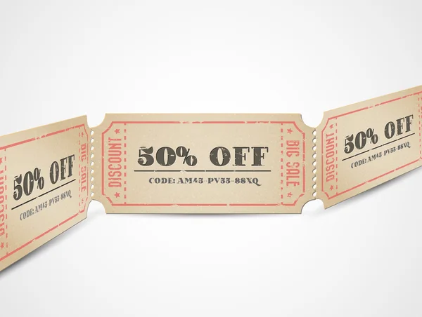 Vecteur vintage coupons de vente — Image vectorielle