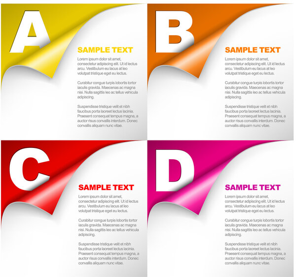 One two three four - vector progress background with letters