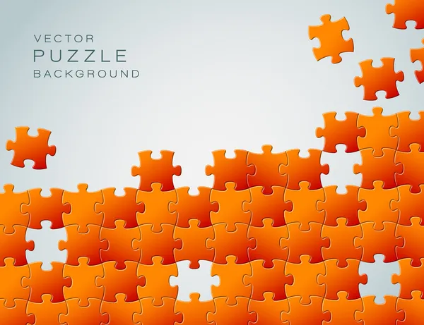 Vector Abstract background made from orange puzzle pieces — Stock Vector