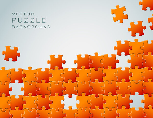 Vector Abstract background made from orange puzzle pieces