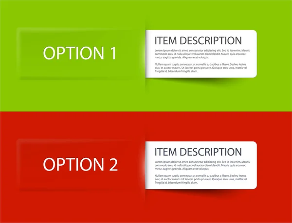 Conjunto de cartões de opção de Amostra de Vetor Colorida — Vetor de Stock