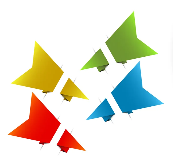 Vektor papír origami nyilak — Stock Vector