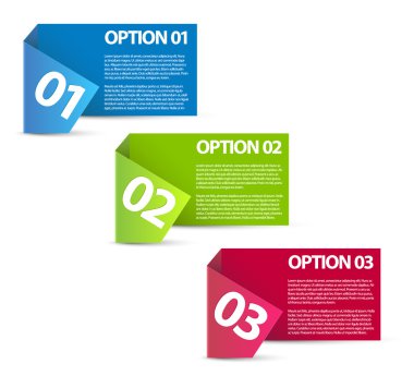 One two three - vector paper options clipart