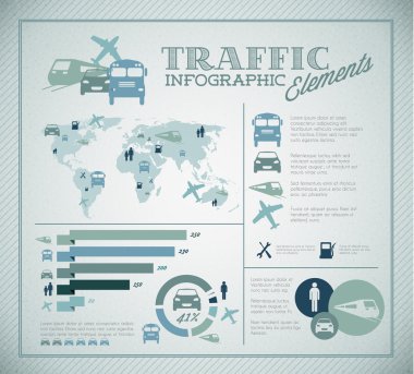 Big Vector set of Traffic Infographic elements clipart