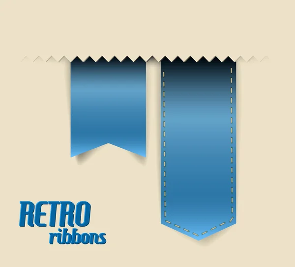 Collection of vector retro ribbons and tags — Stock Vector