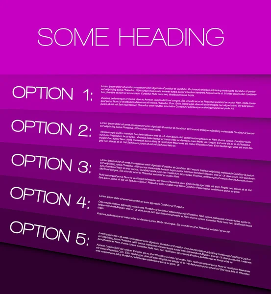 Uno dos tres cuatro cinco - vector de color púrpura opciones de fondo — Archivo Imágenes Vectoriales