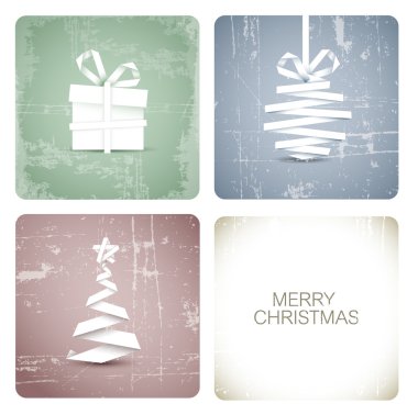 Simple vector grunge christmas card clipart