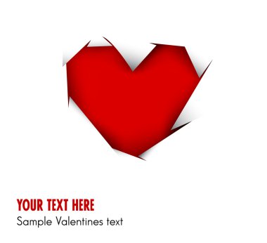 Heart cut out of white paper - vector clipart