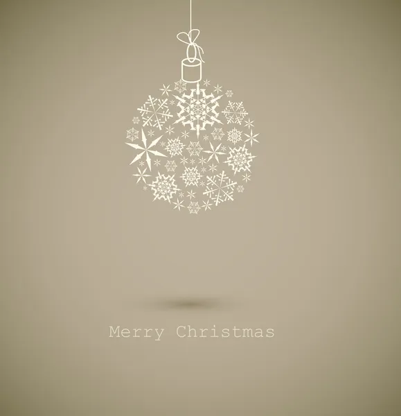 Різдвяний м'яч з сірих сніжинок на сірому фоні — стоковий вектор