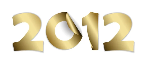 2012 från vektor gyllene klistermärken — Stock vektor