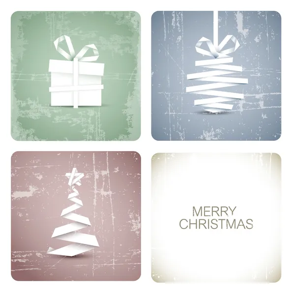 単純なベクトル グランジ クリスマス カード — ストックベクタ