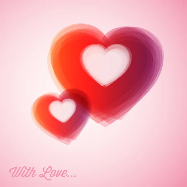 Vektör kırmızı kalpler - Sevgililer kartı — Stok Vektör