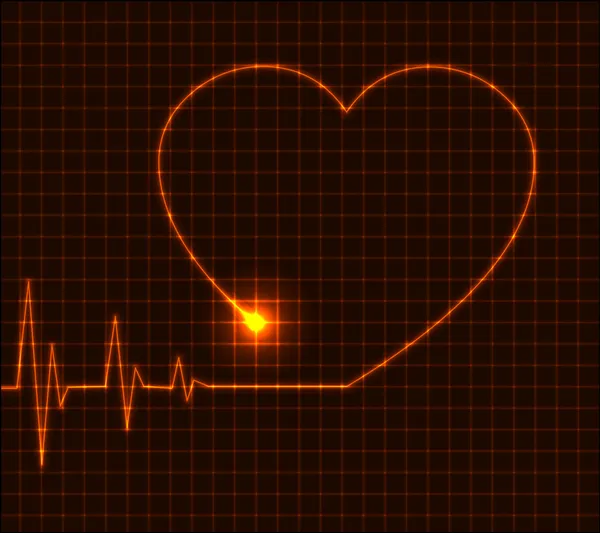 Abstract heart cardiogram illustration - vector — Stock Vector