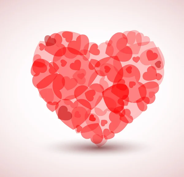 Vektor großes Herz aus kleineren Herzen — Stockvektor