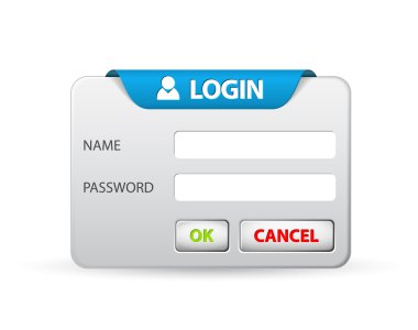 Vector login form template clipart