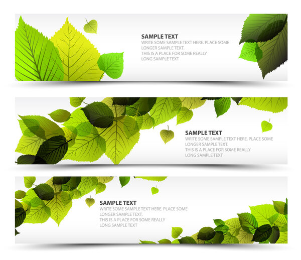 Векторные свежие пружинные горизонтальные баннеры
