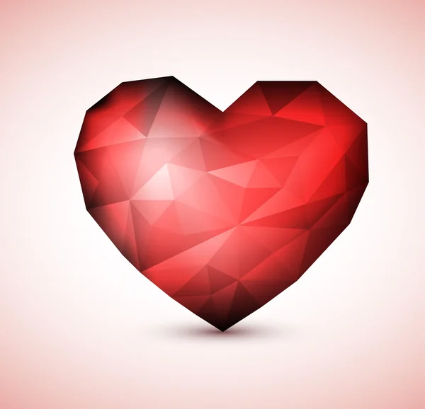 Coração de jóia de diamante vermelho — Vetor de Stock