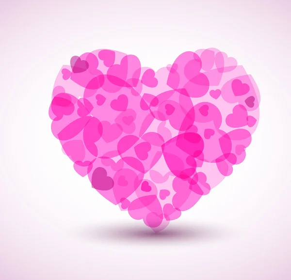 Groot hart vector gemaakt van kleinere harten — Stockvector
