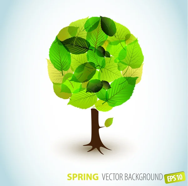 Illustrazione astratta albero primaverile vettoriale — Vettoriale Stock