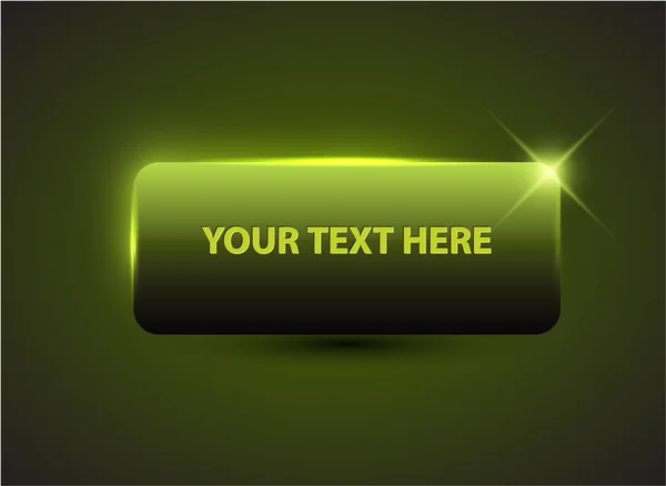 Grand bouton vert avec exemple de texte — Image vectorielle