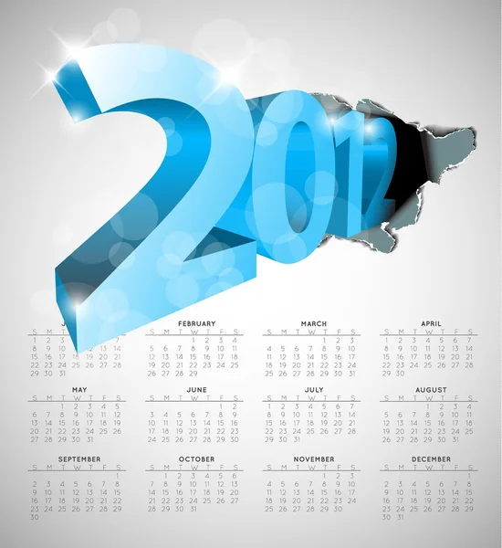 Kalendarz 2012 wektor — Wektor stockowy